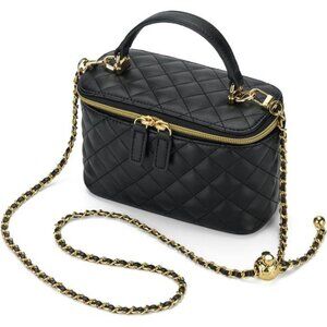 Mini Quilted Box Crossbody Bags for Women, Small Square Designer Clutch Purses
